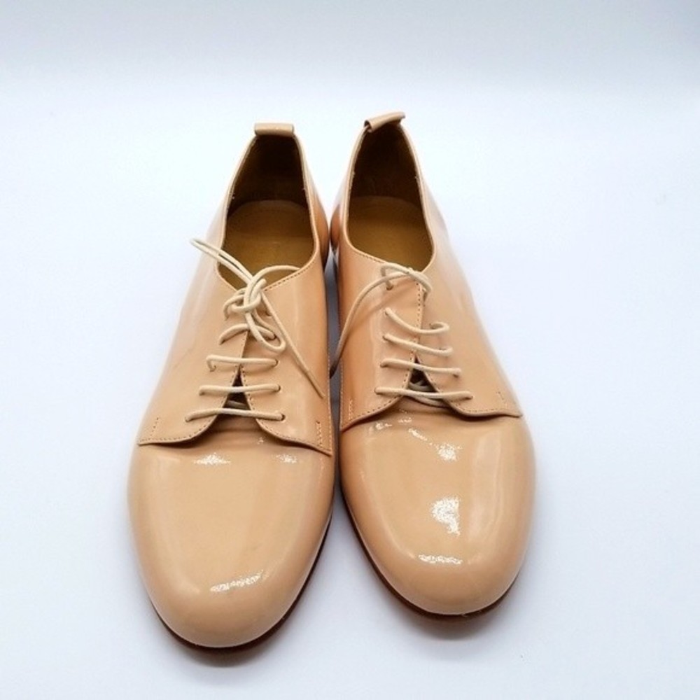 Country Road Vero Cuolo Oxford Brogues Nude Patent Leather Flat Sz 37